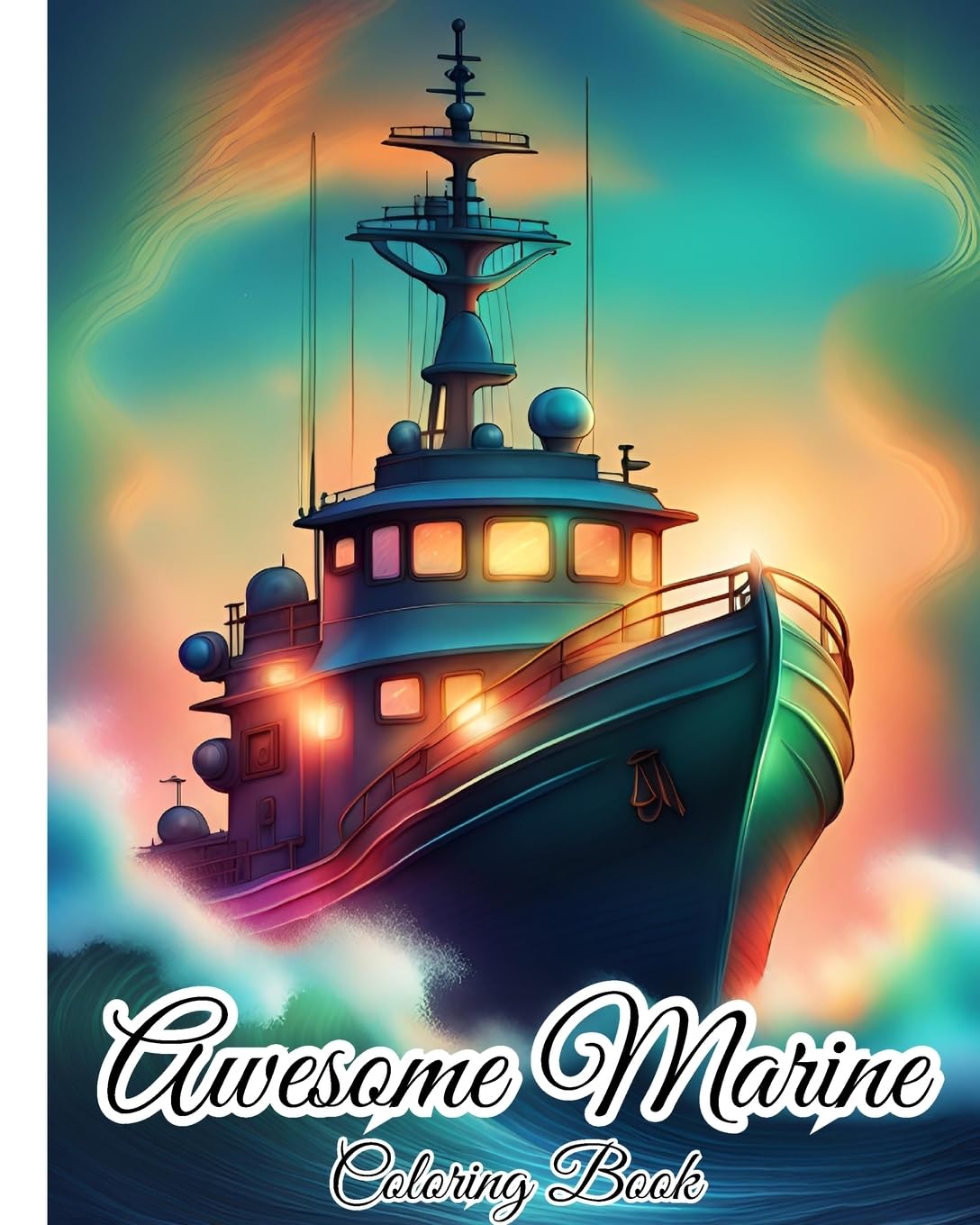 Awesome Marine Coloring Book for Kids and Adults Featuring Advanced Sea Creatures and Marine Corps Designs