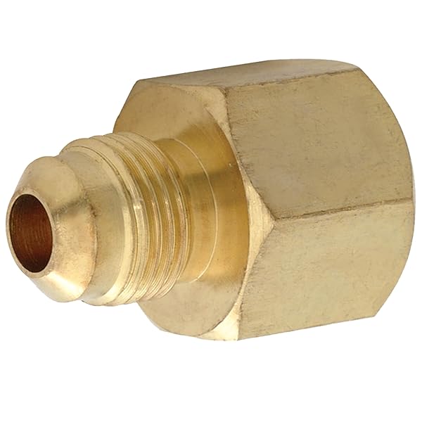 Eastman "Eastman 3/8" OD Flare x 1/2" FIP Gas Fitting Adapter - Zinc Plated Steel for Natural Gas & Propane"