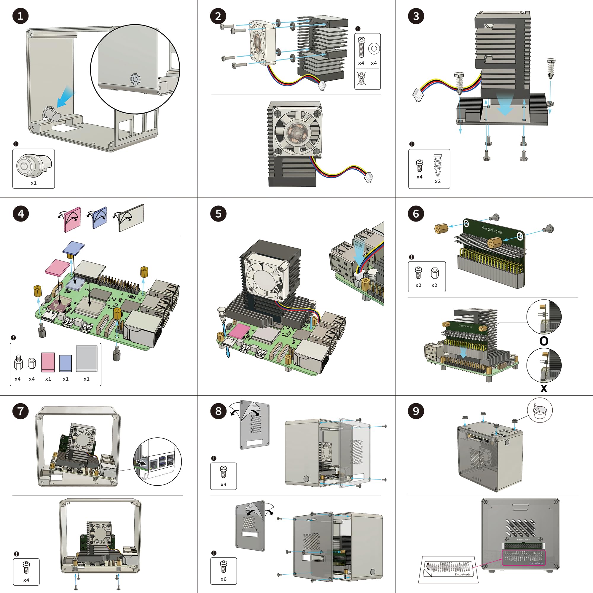 ElectroCookie ElectroCookie Raspberry Pi 5 Case Aluminum Mini Tower with Cooling Fan and Color Changing Ambient Light Red - View 7 of 8