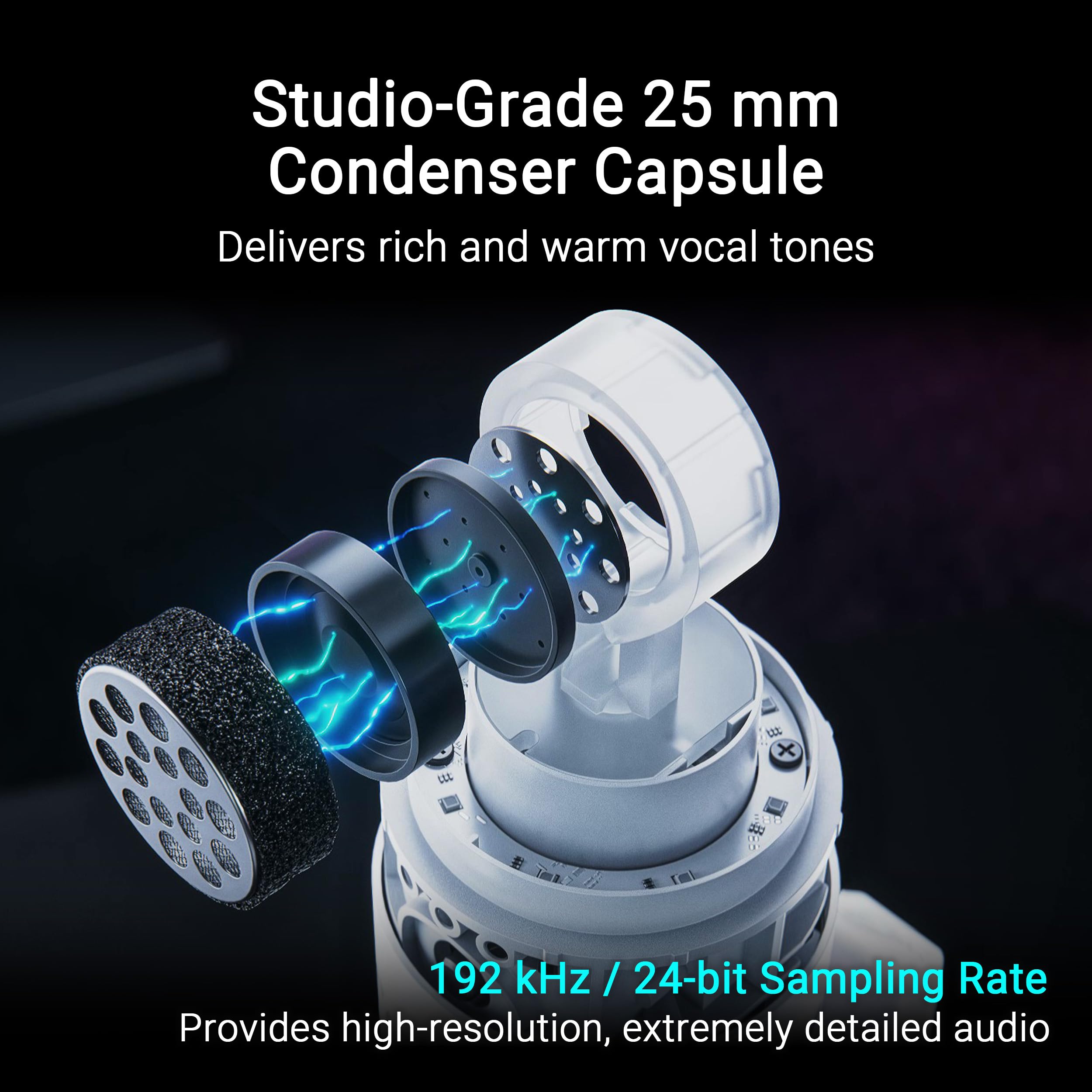 ASUS ASUS ROG Carnyx USB Gaming Microphone with 25mm Condenser Capsule and Aura Sync RGB for High-Quality Streaming and Recording - View 2 of 9