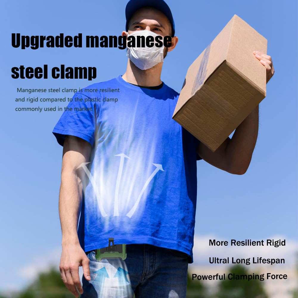 CAZOKASI CAZOKASI 2024 Upgrade 10000mAh Waist Clip Portable Body Fan with 40H Cooling for Heatstroke Prevention Green - View 4 of 7