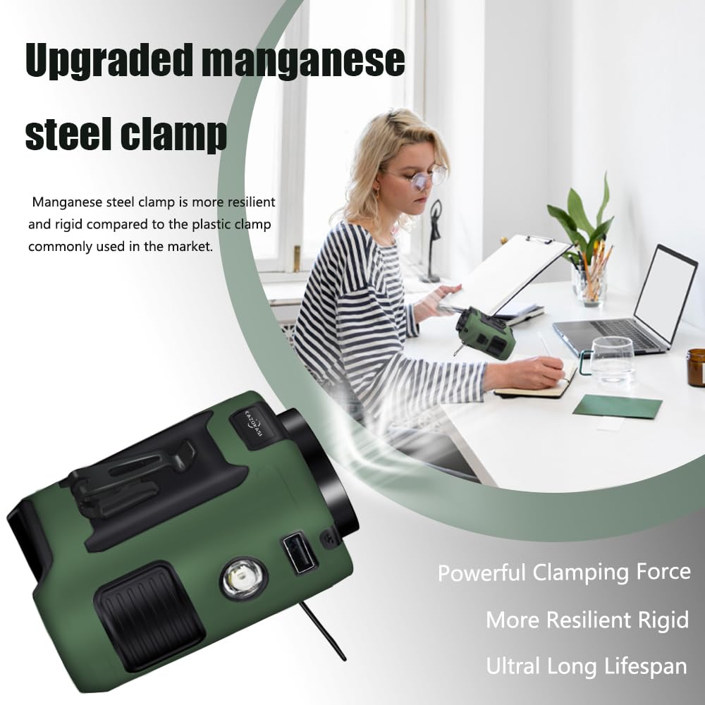 CAZOKASI CAZOKASI 2024 Upgrade 10000mAh Waist Clip Portable Body Fan with 40H Cooling for Heatstroke Prevention Green - View 7 of 7