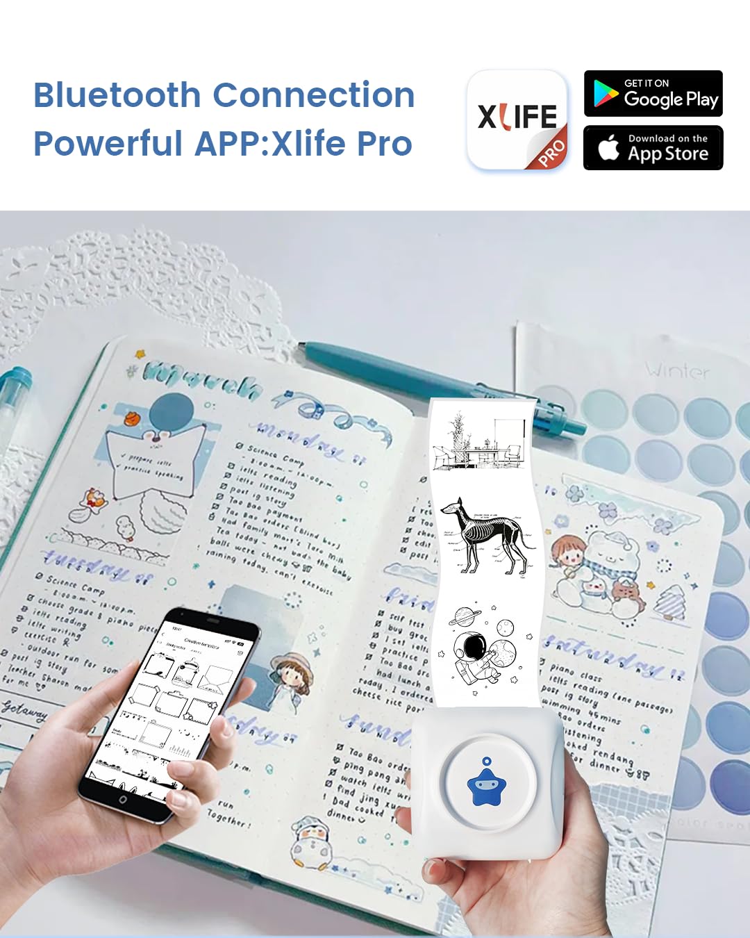 vretti Vretti Sticker Printer TP2-Y 2024 Mini Thermal Bluetooth Mobile Printer for iOS and Android - View 3 of 9