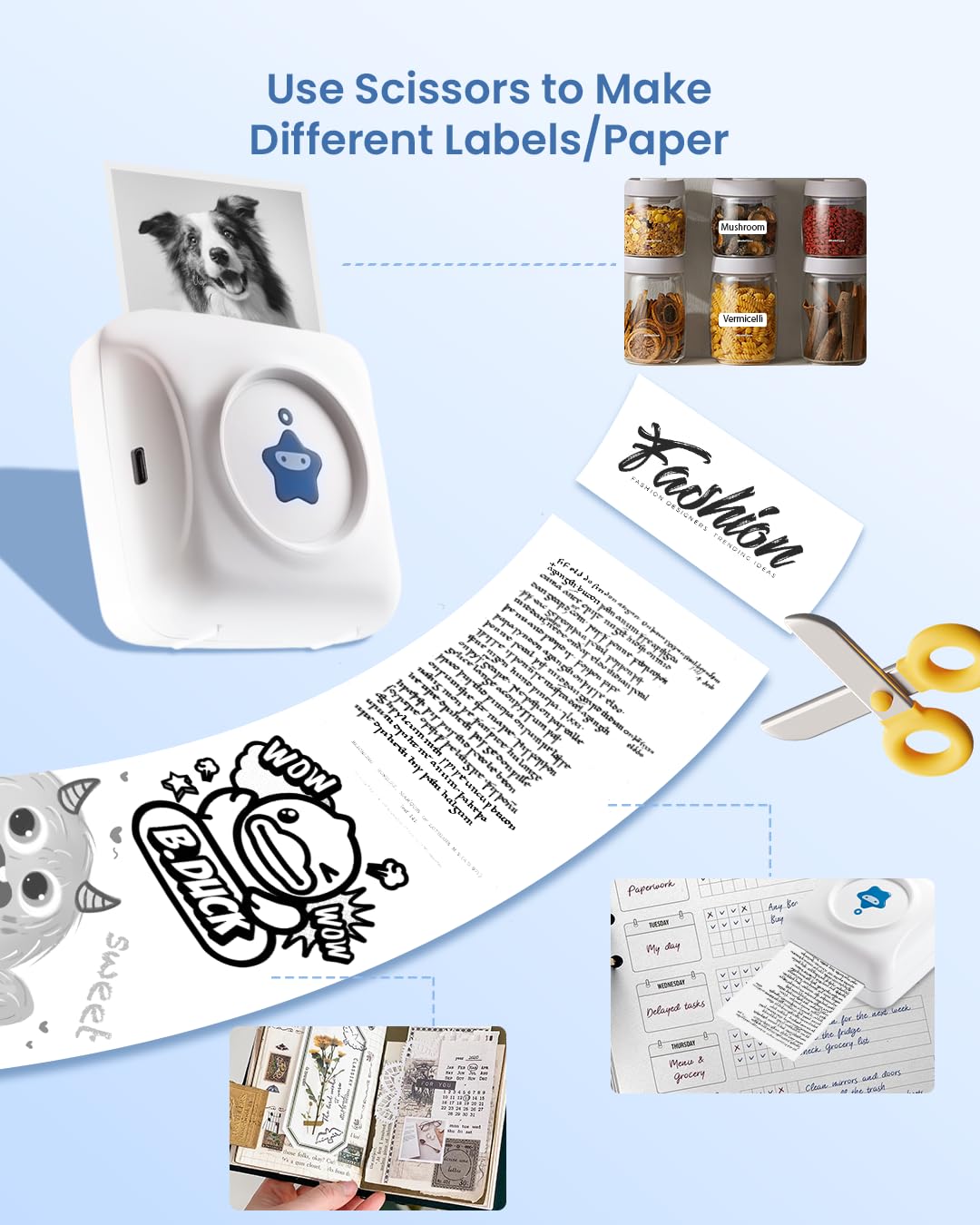 vretti Vretti Sticker Printer TP2-Y 2024 Mini Thermal Bluetooth Mobile Printer for iOS and Android - View 7 of 9