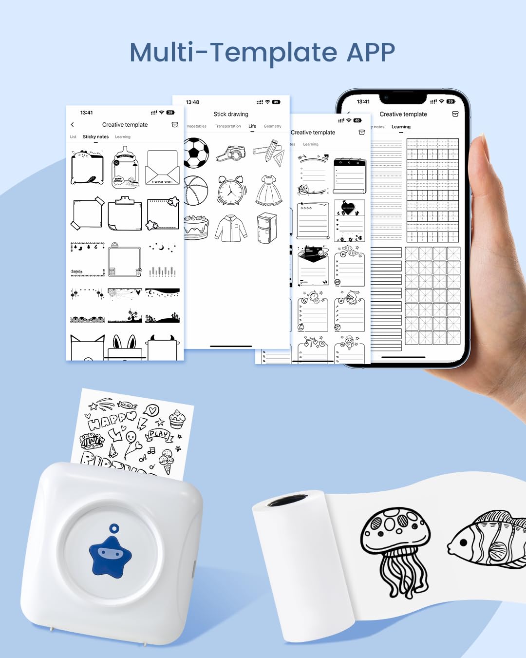 vretti Vretti Sticker Printer TP2-Y 2024 Mini Thermal Bluetooth Mobile Printer for iOS and Android - View 9 of 9