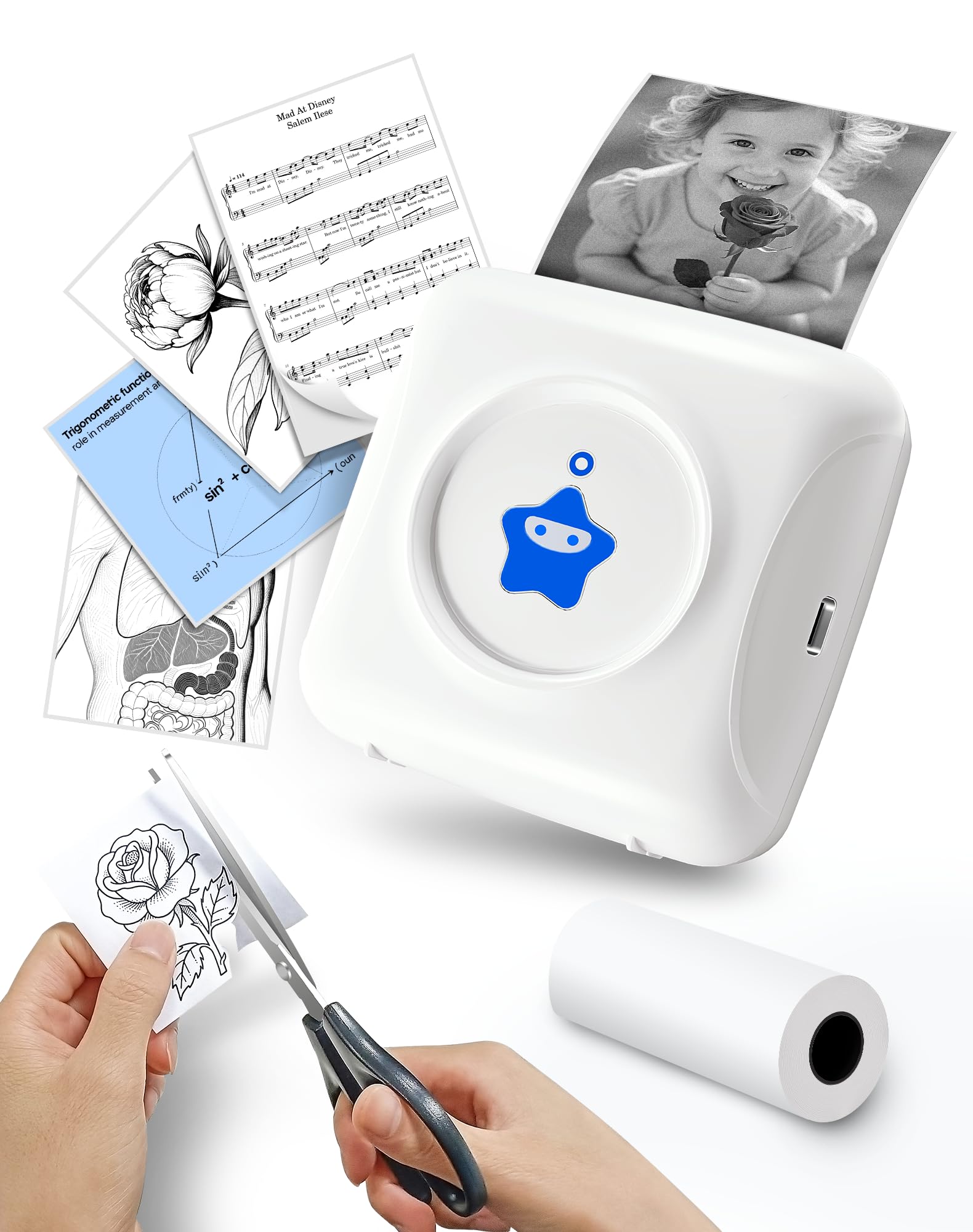 vretti Vretti Sticker Printer TP2-Y 2024 Mini Thermal Bluetooth Mobile Printer for iOS and Android