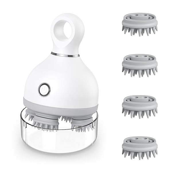 ORIA ORIA Pet Massager for Dogs and Cats Handheld Electric Scalp Massager with 4 Heads and 3 Modes for Relaxation and Stress Relief