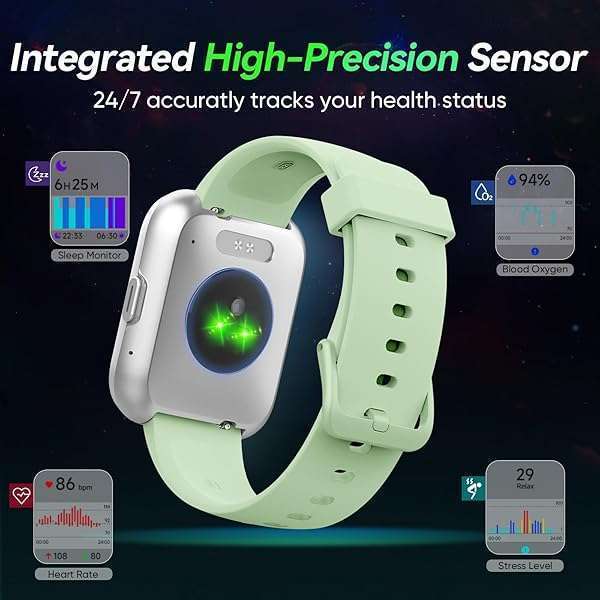 Fitpolo Fitpolo Smart Watch: 1.8'' Alexa Fitness Tracker, Bluetooth Calls, IP68 Waterproof, Heart Rate & Sleep Monitor for Android/iPhone - View 6 of 10