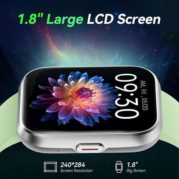 Fitpolo Fitpolo Smart Watch: 1.8'' Alexa Fitness Tracker, Bluetooth Calls, IP68 Waterproof, Heart Rate & Sleep Monitor for Android/iPhone - View 8 of 10