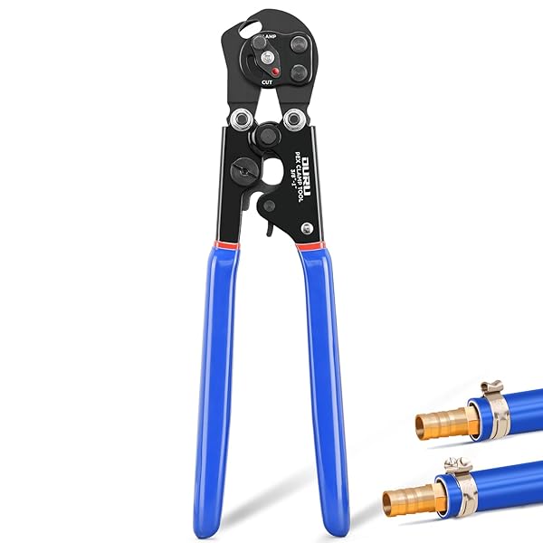 OURU OURU 2 IN 1 Pex Crimping Tool Professional Long Handle Pex Crimper for 3/8 to 1 Inch Stainless Steel Clamps Cinch and Remove Function