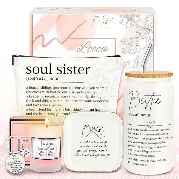 Looca Looca Best Friend Birthday Gifts for Women Unique Friendship Gift Basket for Besties Soul Sisters and Female Friends