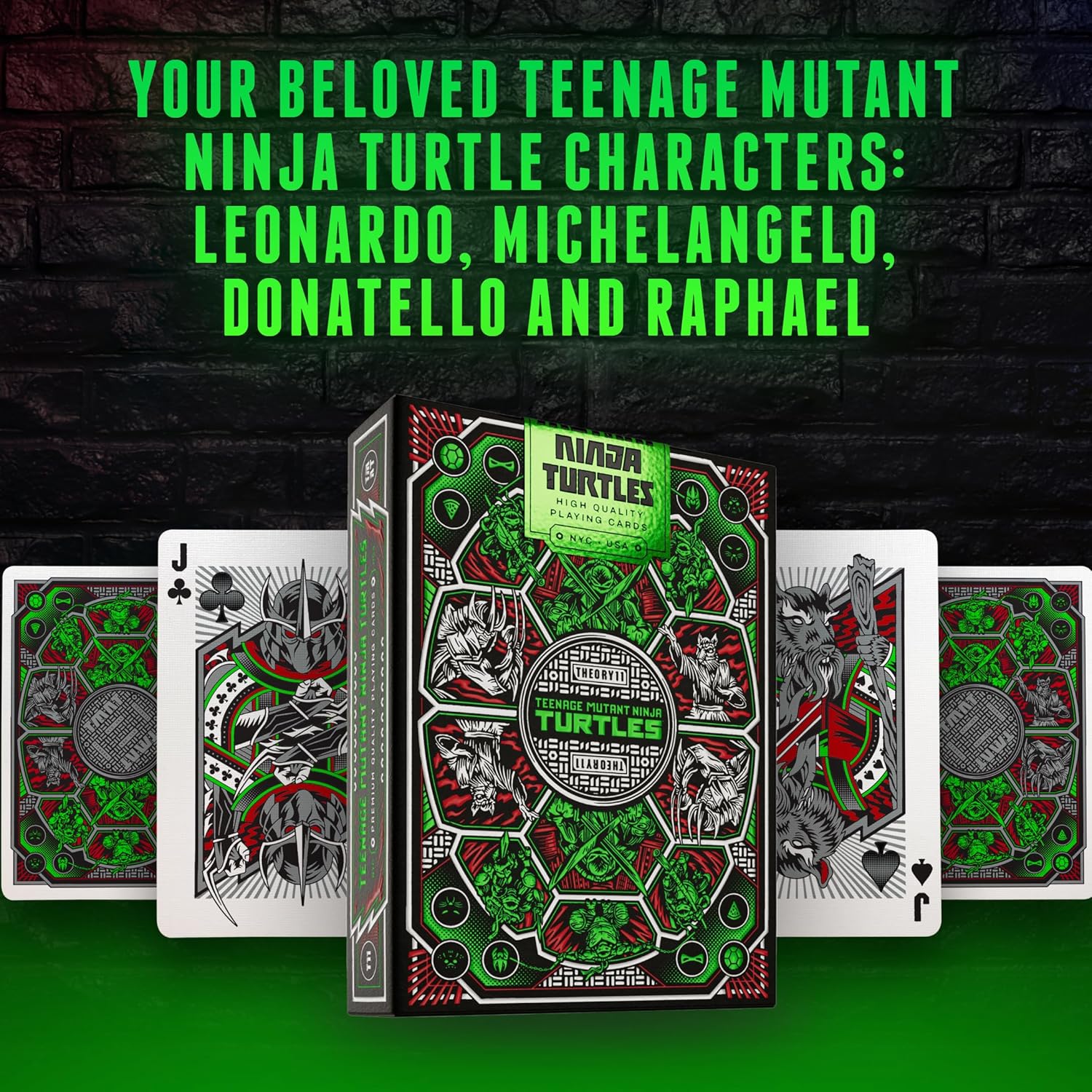 theory11 Theory11 Teenage Mutant Ninja Turtles Premium Playing Cards Luxury Poker Size Standard Index - View 3 of 9