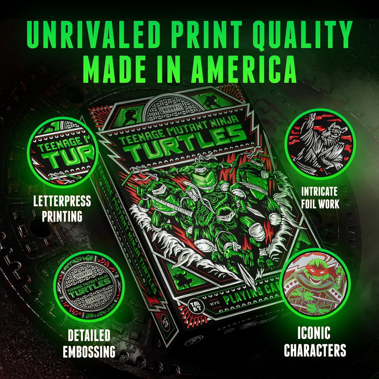 theory11 Theory11 Teenage Mutant Ninja Turtles Premium Playing Cards Luxury Poker Size Standard Index - View 4 of 9