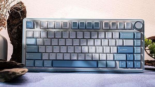 EPOMAKER EPOMAKER x Aula F75: Wireless 75% Gasket Mechanical Keyboard with RGB, Hot Swappable, & Five-Layer Padding - Sea Salt Blue - View 11 of 11