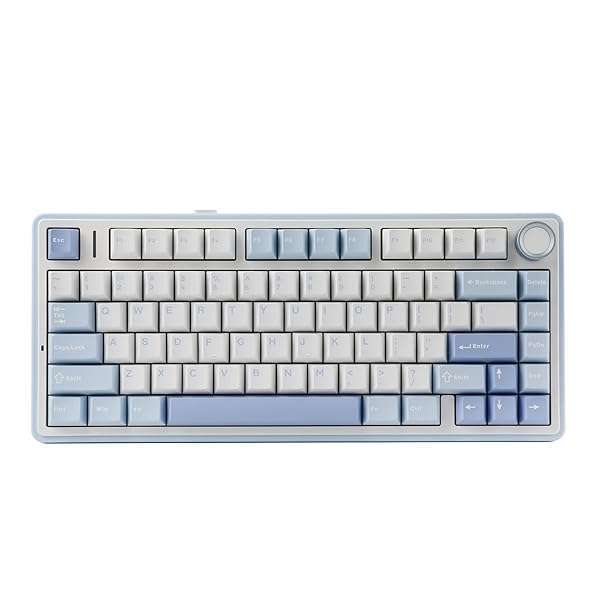 EPOMAKER EPOMAKER x Aula F75: Wireless 75% Gasket Mechanical Keyboard with RGB, Hot Swappable, & Five-Layer Padding - Sea Salt Blue - View 2 of 11