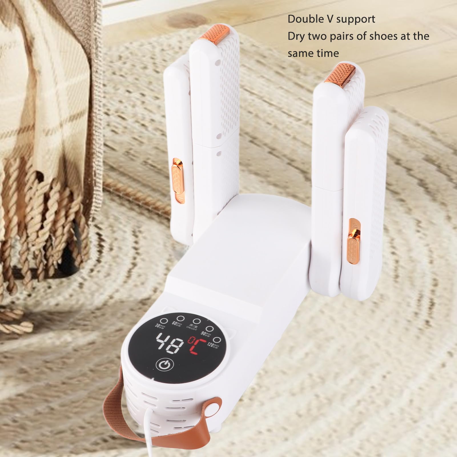 Pomya Electric Shoe Dryer Boot Dryer, Portable Ultra Quiet Shoe Dryer & Warmer for Work Boots, Gloves & Shoes, 4 Drying Heads for 2 Pairs, Folding Design, Timing Function (A) - View 6 of 9