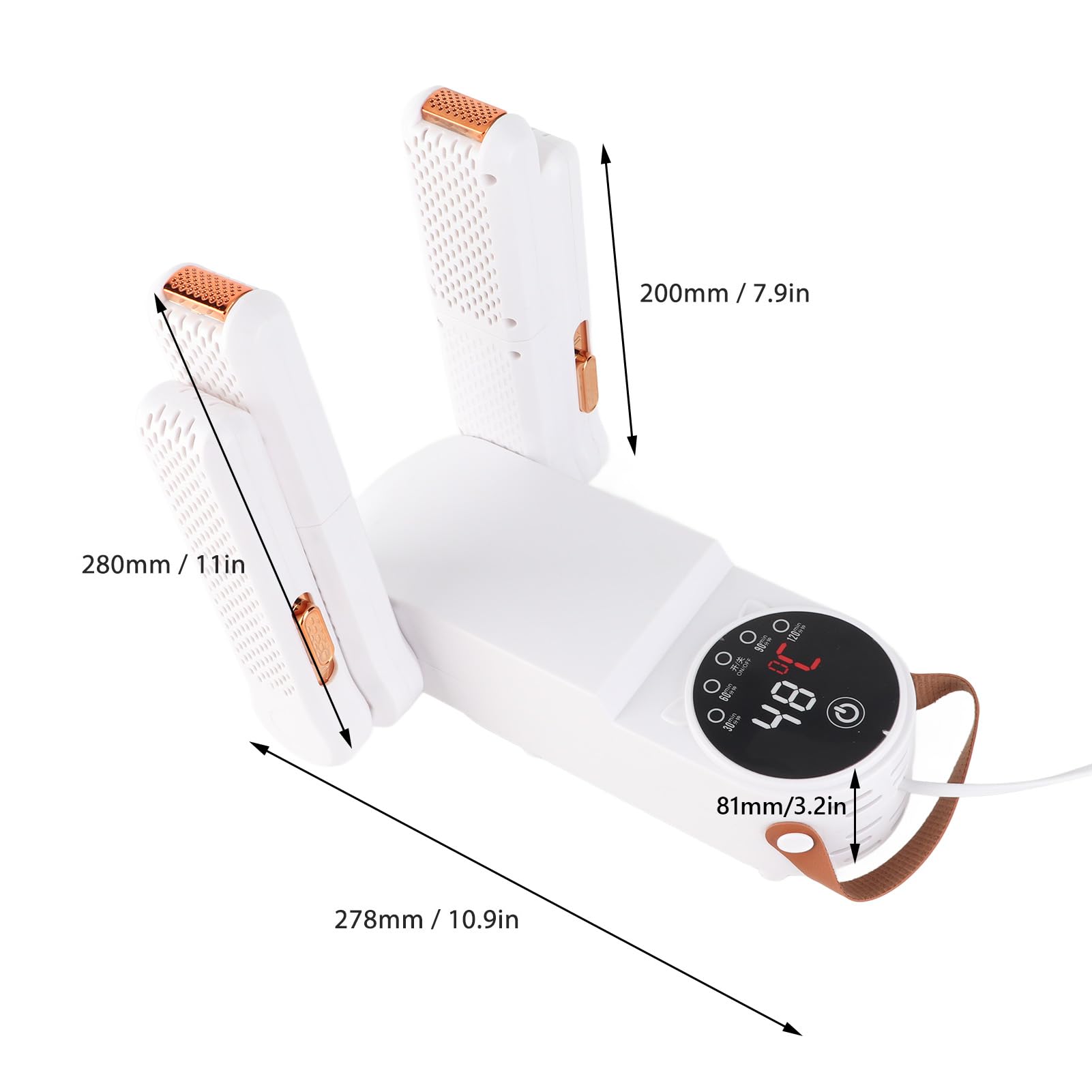 Pomya Electric Shoe Dryer Boot Dryer, Portable Ultra Quiet Shoe Dryer & Warmer for Work Boots, Gloves & Shoes, 4 Drying Heads for 2 Pairs, Folding Design, Timing Function (A) - View 7 of 9