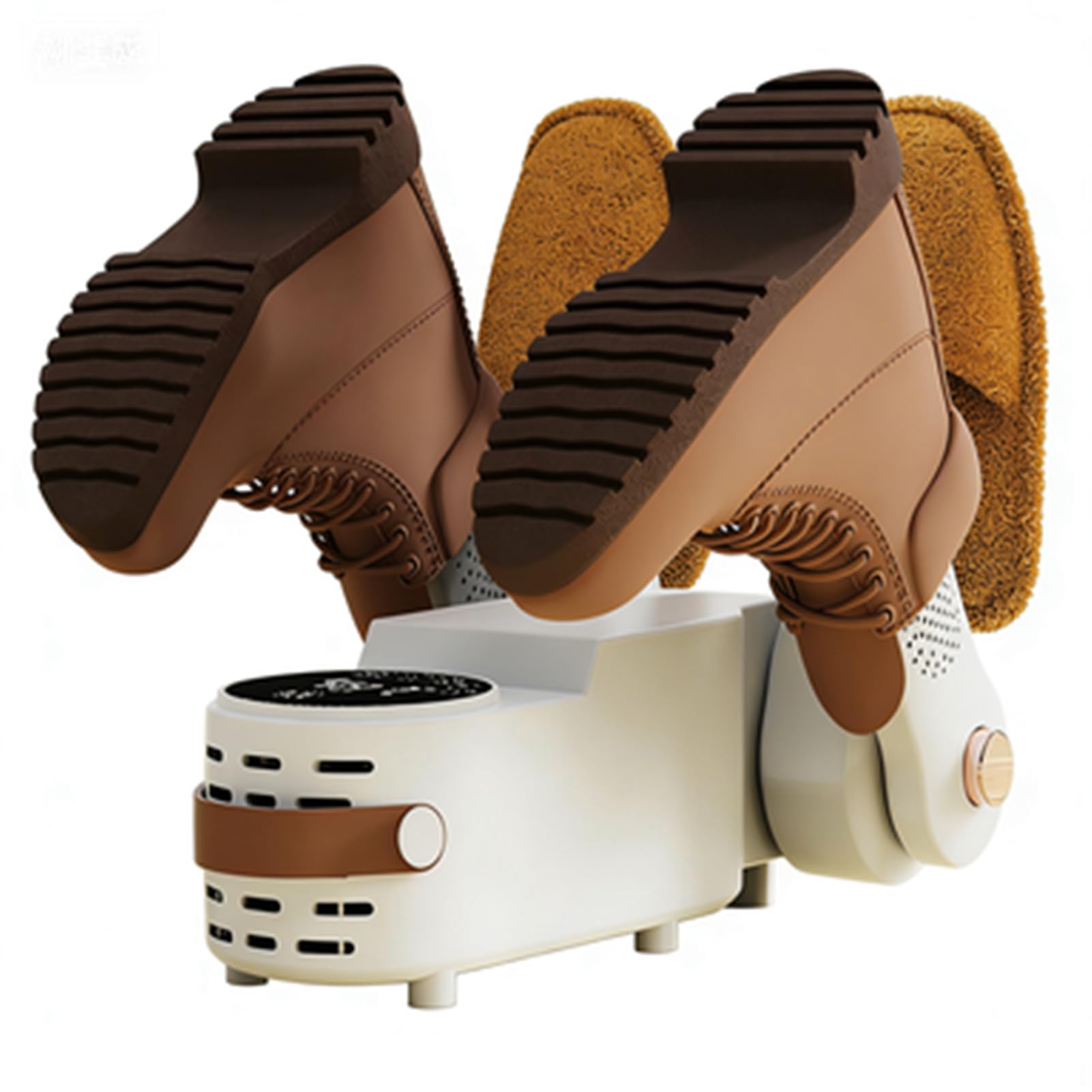 Electric Shoe Dryer Boot Dryer, Portable Ultra Quiet Shoe Dryer & Warmer for Work Boots, Gloves & Shoes, 4 Drying Heads for 2 Pairs, Folding Design, Timing Function (A)