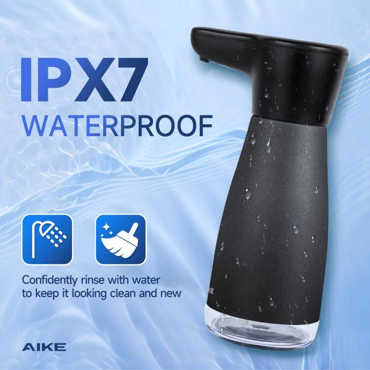 AIKE AIKE Magnetic Charging Waterproof Automatic Soap Dispenser Liquid Soap Anti-Fingerprint Black Coating 14fl.oz Model AK1337 - View 3 of 6