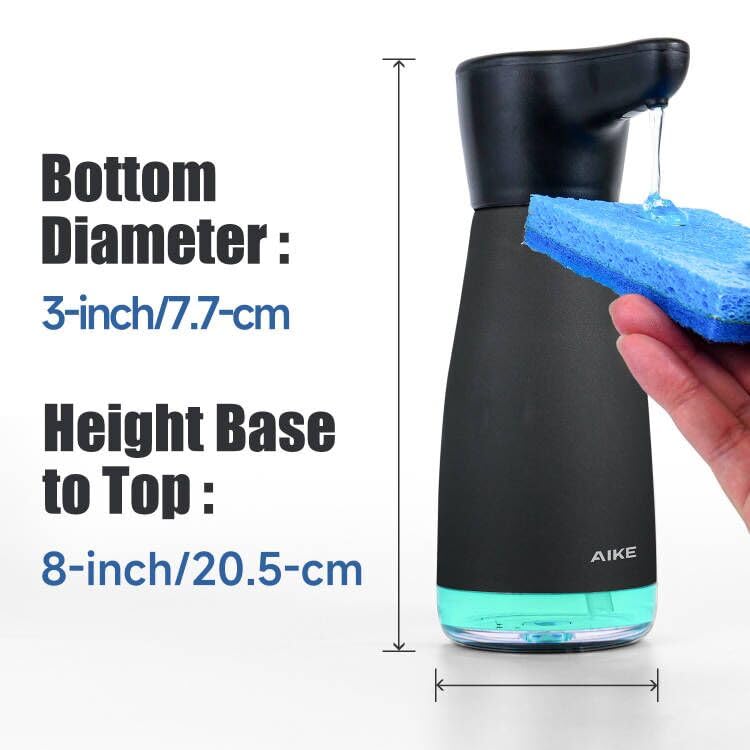 AIKE AIKE Magnetic Charging Waterproof Automatic Soap Dispenser Liquid Soap Anti-Fingerprint Black Coating 14fl.oz Model AK1337 - View 4 of 6