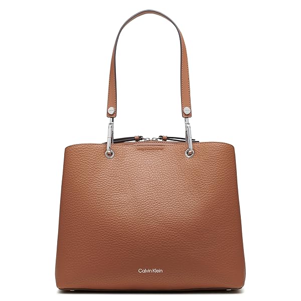 Calvin Klein Calvin Klein Garnet Triple Compartment Tote in Caramel - Stylish & Spacious One Size Handbag