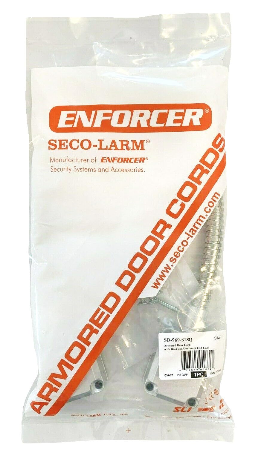 Seco-Larm Seco-Larm SD-969-S18Q Pack of 4 Armored Door Cords with Die-cast Aluminum End Caps for Electric Locks and Access Systems - View 2 of 3