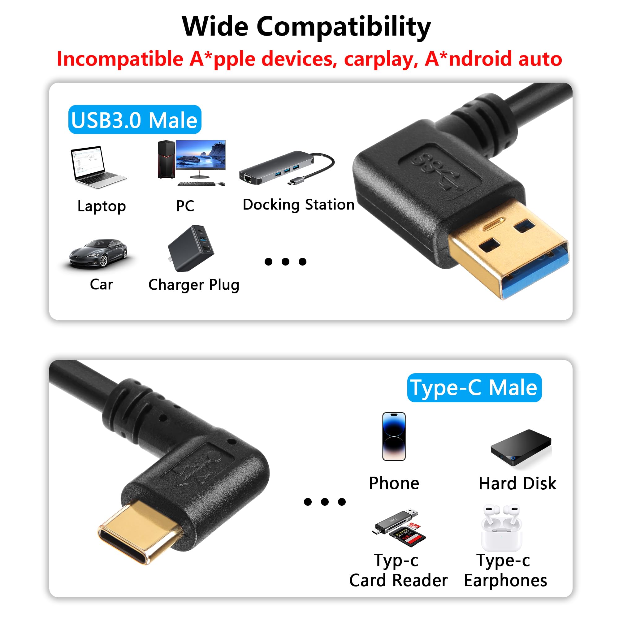 SinLoon SinLoon 90 Degree USB Type C Spring Cable 5Gbps Retractable USB3.0 for Fast Charging and Data Transfer for Phones Tablets and USB C Devices Left - View 6 of 8