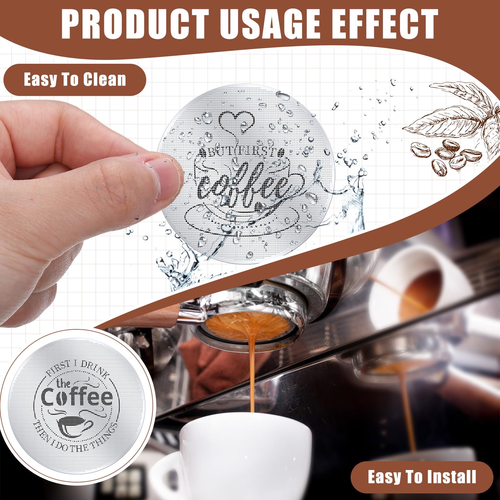 Yaomiao Yaomiao 2 Pcs 53.3mm Ultra Slim 0.2mm Puck Screen Stainless Steel Reusable Espresso Filters for 54mm Portafilter - View 4 of 7