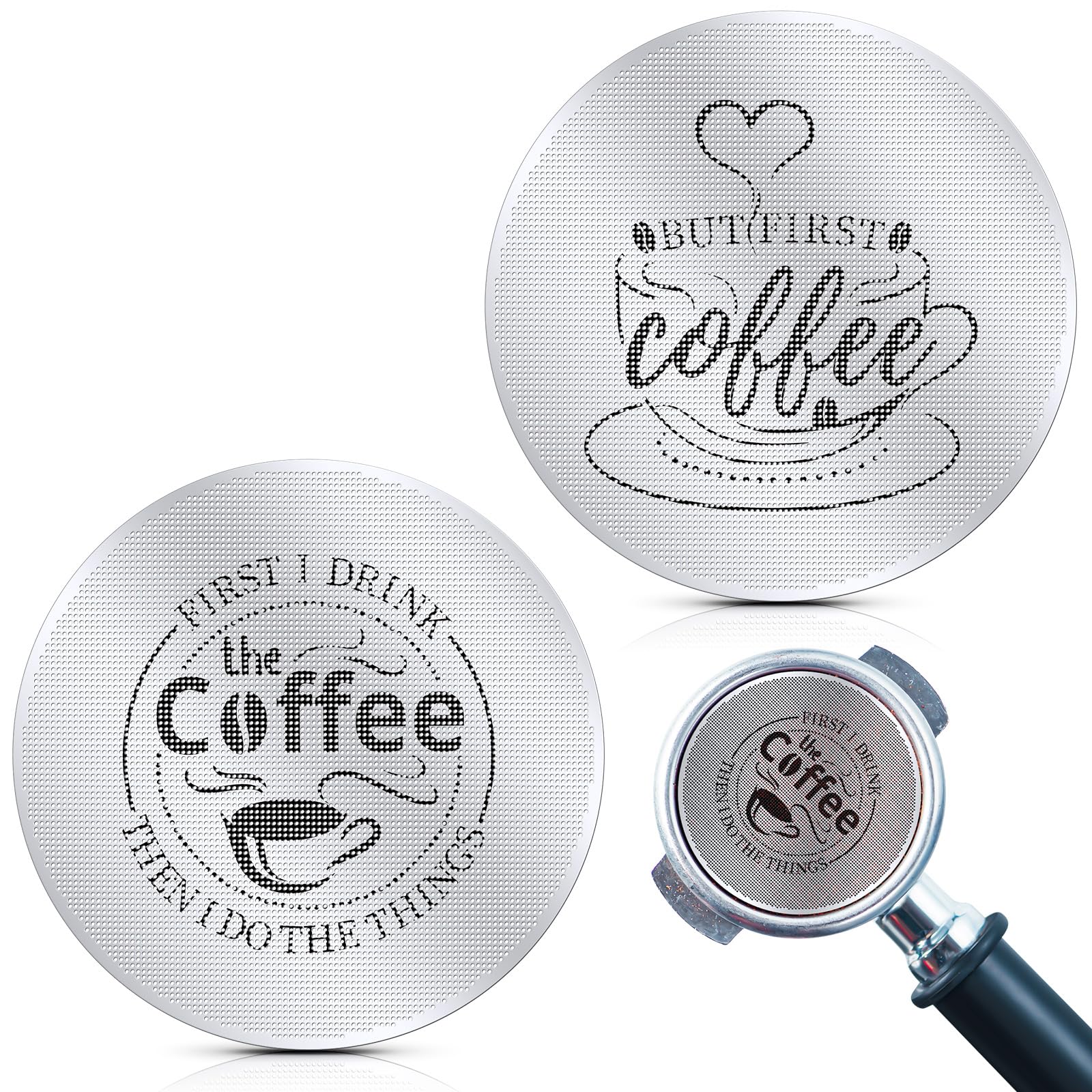 Yaomiao 2 Pcs 53.3mm Ultra Slim 0.2mm Puck Screen Stainless Steel Reusable Espresso Filters for 54mm Portafilter