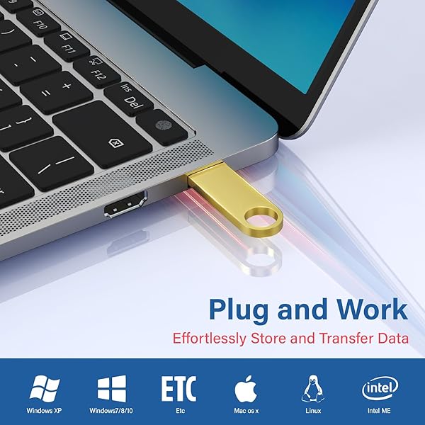 Wooolken 5 Pack 1GB USB Flash Drive with Keychains Sleek Metal USB 2.0 Thumb Drives for PC Laptop Computer - View 4 of 8