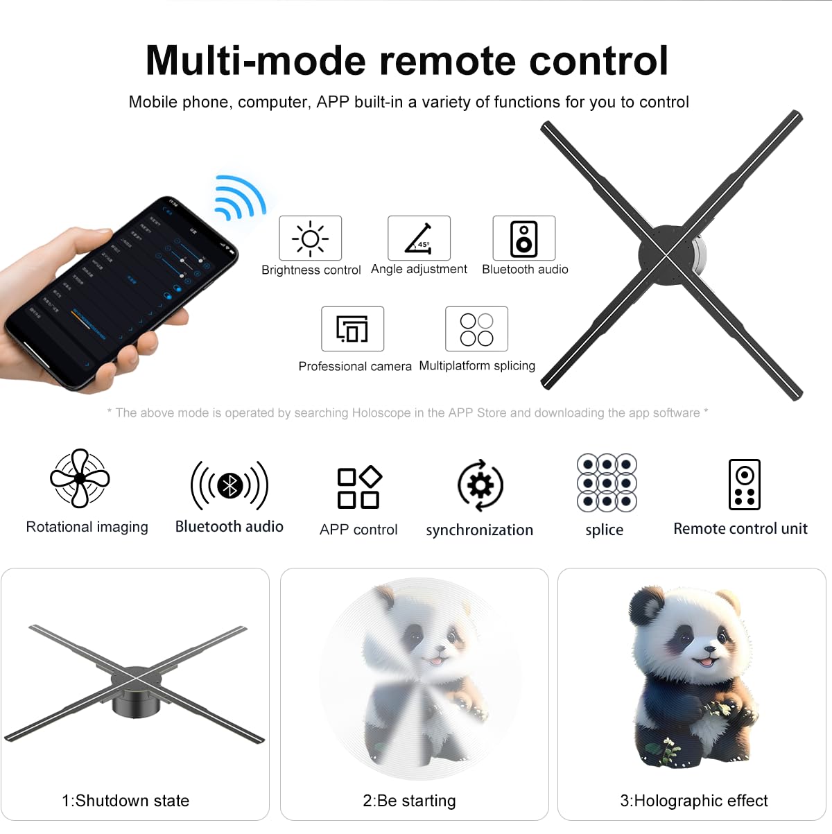 HAVisikr HAVisikr 22 Inch 3D Hologram Fan with 2000x1356 Resolution and HD LED Beads for Holographic Video Advertising and Bluetooth Audio Support - View 4 of 9