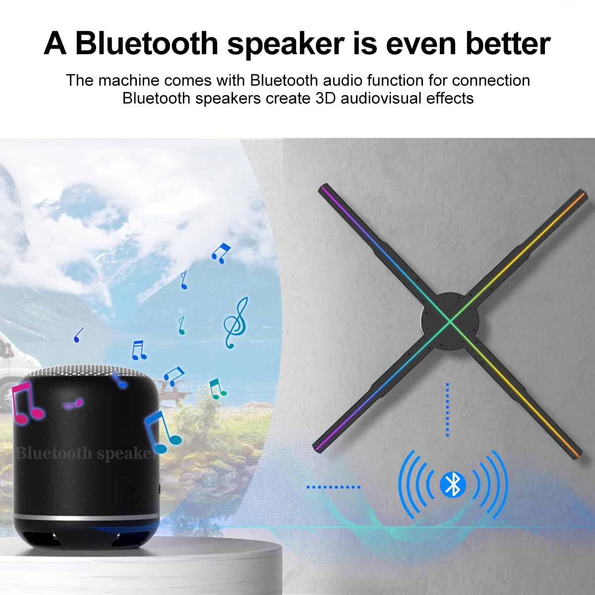 HAVisikr HAVisikr 22 Inch 3D Hologram Fan with 2000x1356 Resolution and HD LED Beads for Holographic Video Advertising and Bluetooth Audio Support - View 6 of 9