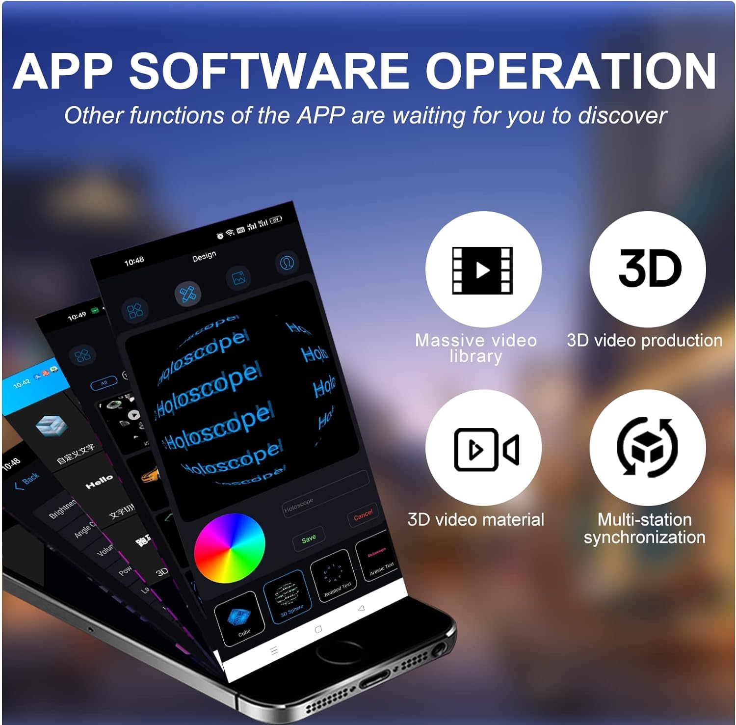 HAVisikr HAVisikr 22 Inch 3D Hologram Fan with 2000x1356 Resolution and HD LED Beads for Holographic Video Advertising and Bluetooth Audio Support - View 8 of 9