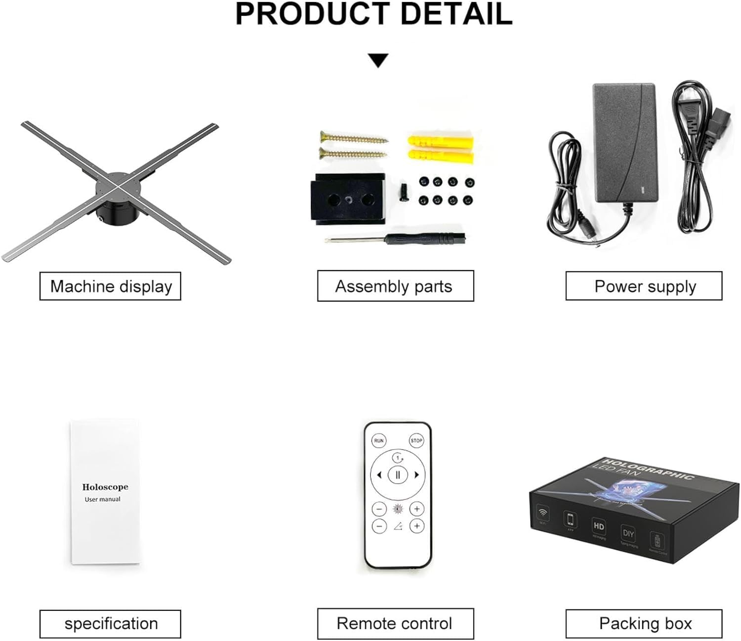 HAVisikr HAVisikr 22 Inch 3D Hologram Fan with 2000x1356 Resolution and HD LED Beads for Holographic Video Advertising and Bluetooth Audio Support - View 9 of 9