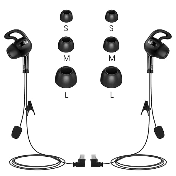 GaiRen GaiRen 2 Pack USB Type C Ear Referee Earphone Headset Earpiece for V6 V4 Soccer Football Coach Intercom Radio