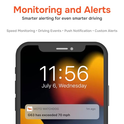 Moto Watchdog GPS Tracker for Vehicles No Monthly Fee 4G SIM Included Business Fleets Speeding Alerts Trip History Mileage Tracking Geofence OBD USA Developed - View 6 of 9