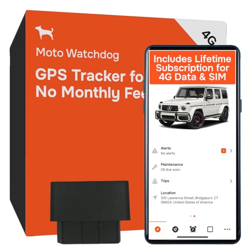 Moto Watchdog GPS Tracker for Vehicles No Monthly Fee 4G SIM Included Business Fleets Speeding Alerts Trip History Mileage Tracking Geofence OBD USA Developed - View 2 of 9