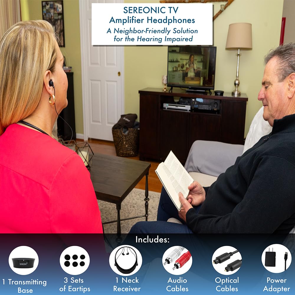 SEREONIC SEREONIC Extra Wireless TV Headphones for Seniors with Smart RF Technology and 100ft Range for Easy TV Listening - View 3 of 6