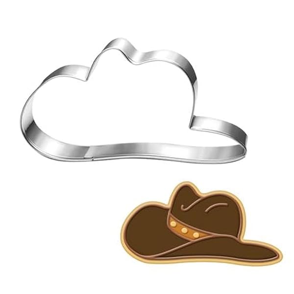 LUBTOSMN LUBTOSMN Cowboy Hat Cookie Cutter 3.5 Inch Dishwasher Safe Baking Tool for Cookies and Fondant