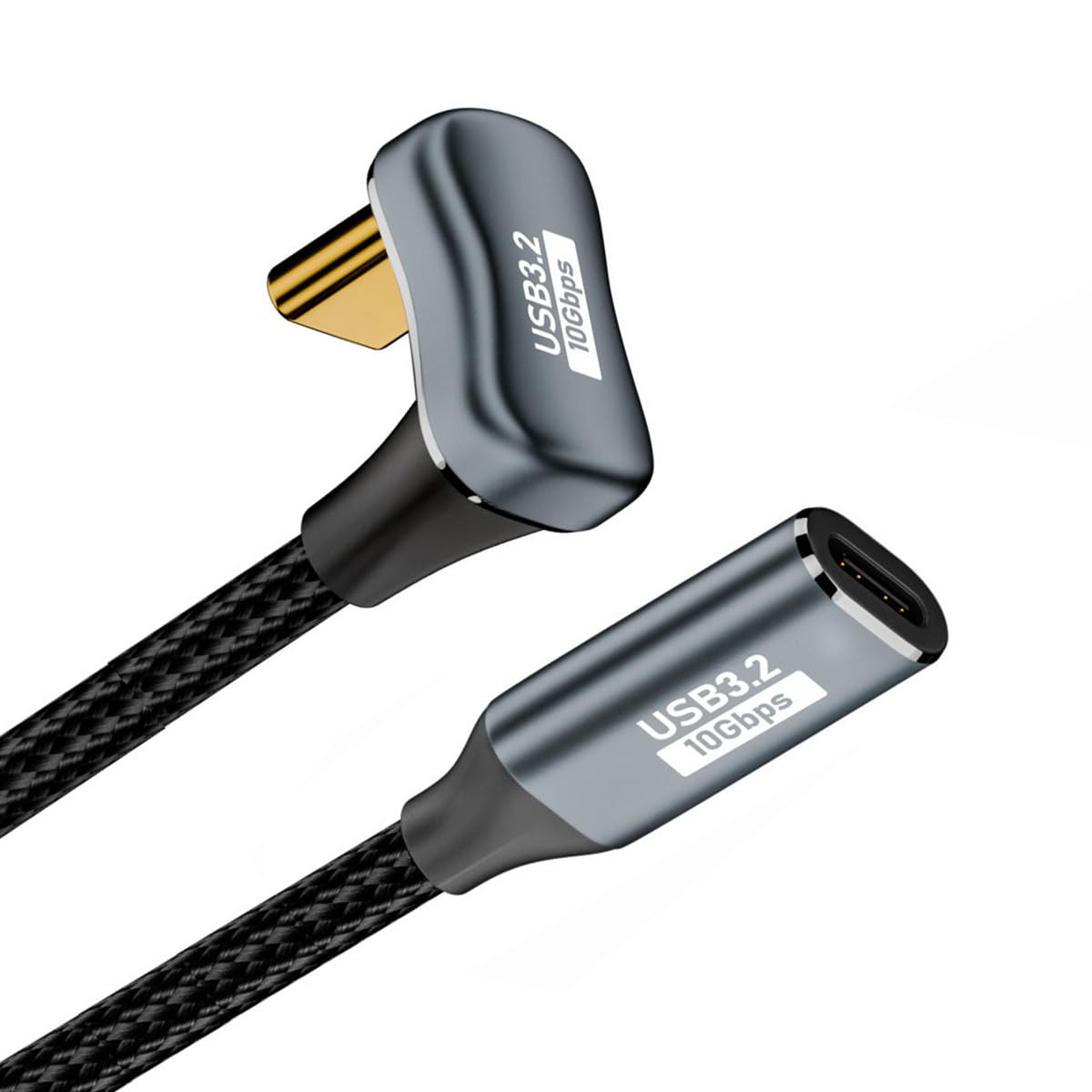 cablecc Cablecc 10Gbps 100W USB C to USB C Male Female Extension Data Cable 50CM U Shape Back Angled Sleeve