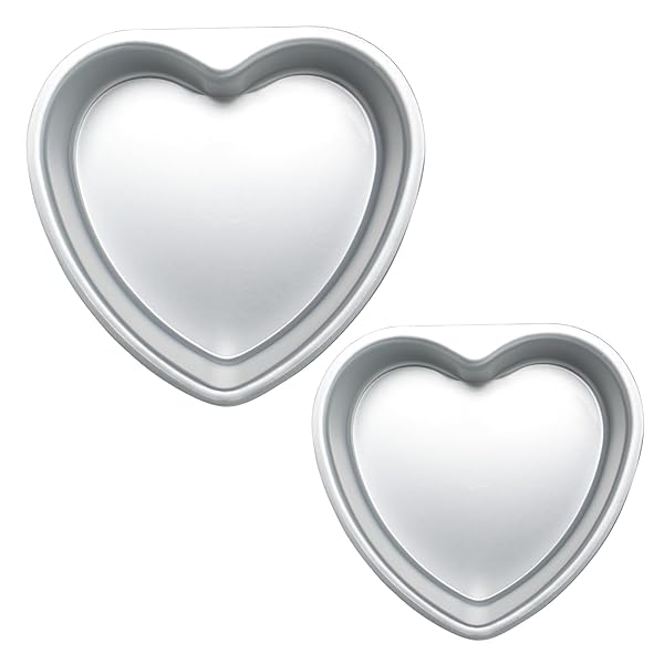 Gvhntk Gvhntk Heart Shaped Cake Pan Set 6 Inch 8 Inch Aluminum Baking Molds for Valentine's Weddings and Birthday Parties