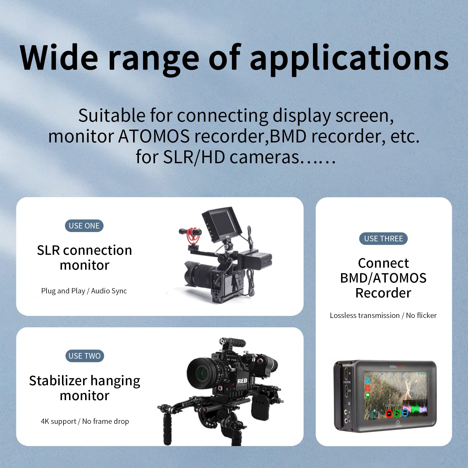 Eonvic Eonvic 21 HDMI Coiled Cable 8K High Speed Male to Male Extender for HDSLR Cameras TV PC Laptop MacBook Monitor - View 6 of 8