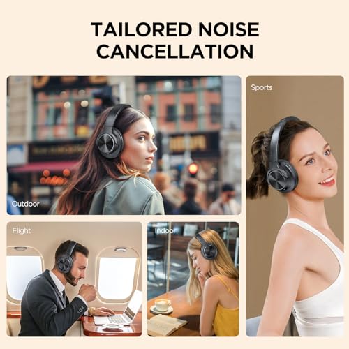 FIO MOTUS FIO MOTUS Wireless Noise Cancelling Headphones with 130H Playtime Hi-Res Sound Custom EQ Deep Bass Comfort Fit for Travel and Home Office - View 5 of 8