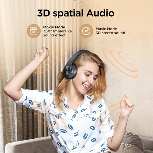 FIO MOTUS FIO MOTUS Wireless Noise Cancelling Headphones with 130H Playtime Hi-Res Sound Custom EQ Deep Bass Comfort Fit for Travel and Home Office - View 7 of 8