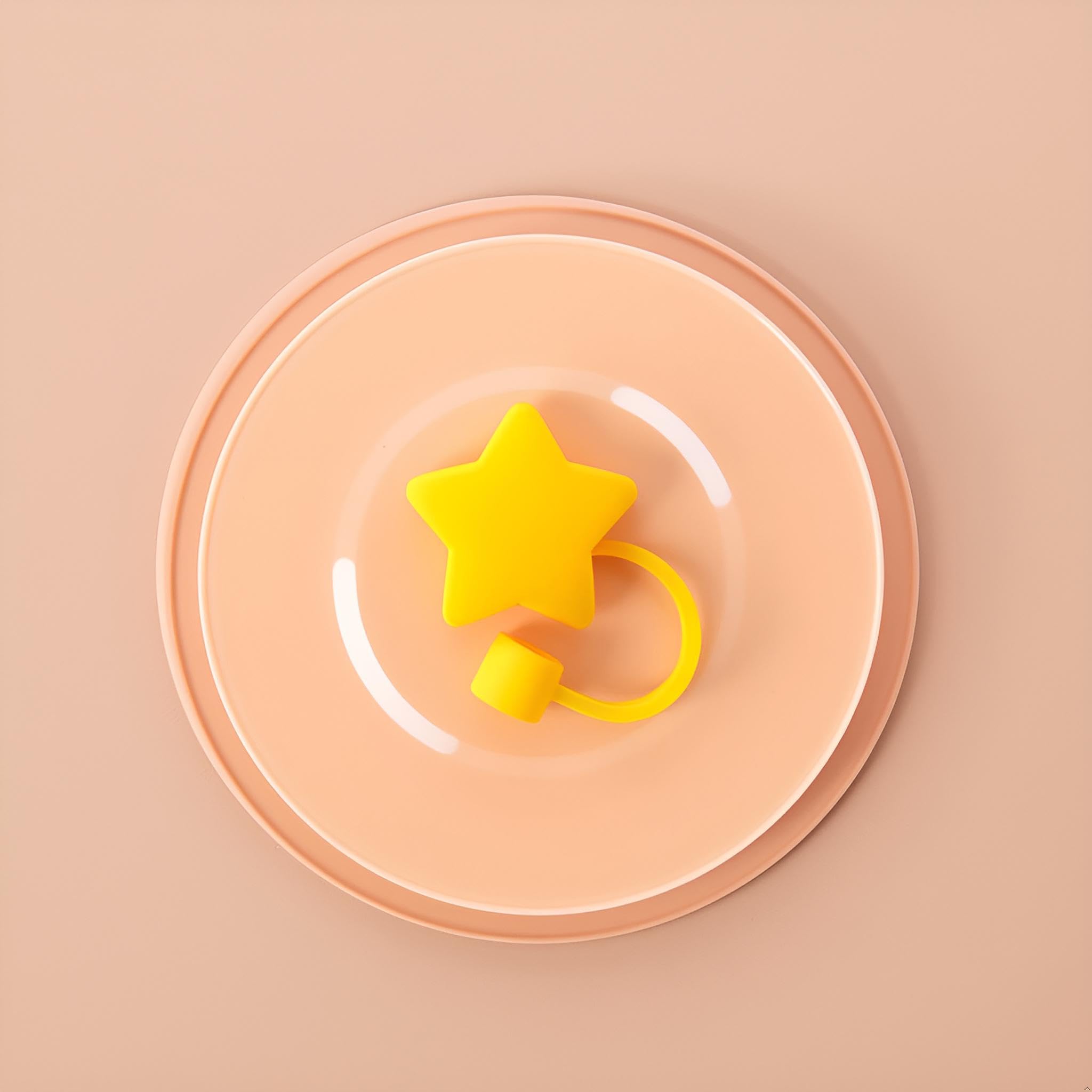 Jinshining Yellow Star Silicone Straw Cover for Stanley 40 and 30 Oz Cup Cute Topper Accessories for Tumblers Reusable Straw Cap Stopper DM300 - View 2 of 7