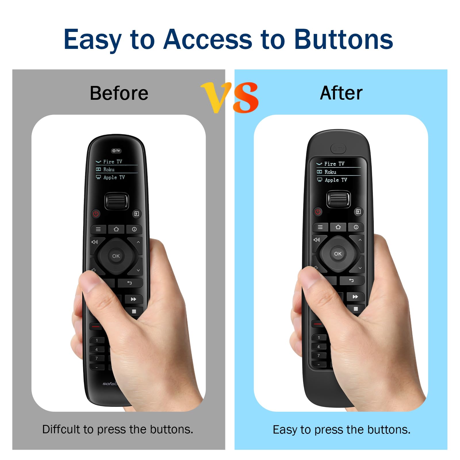 JCMOYUTY JCMOYUTY Black Silicone Sleeve Cover for SofaBaton U2 Universal Remote Protective Case - View 6 of 6