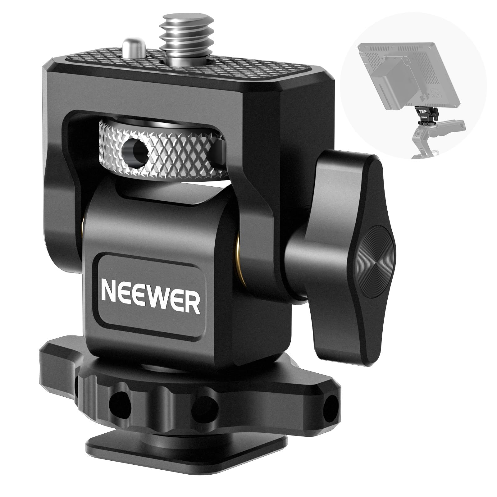 NEEWER Camera Monitor Mount 2 Pack with Cold Shoe Anti Twist Screw for 5 and 7 Inch Monitors Compatible with Atomos Ninja V and SmallRig