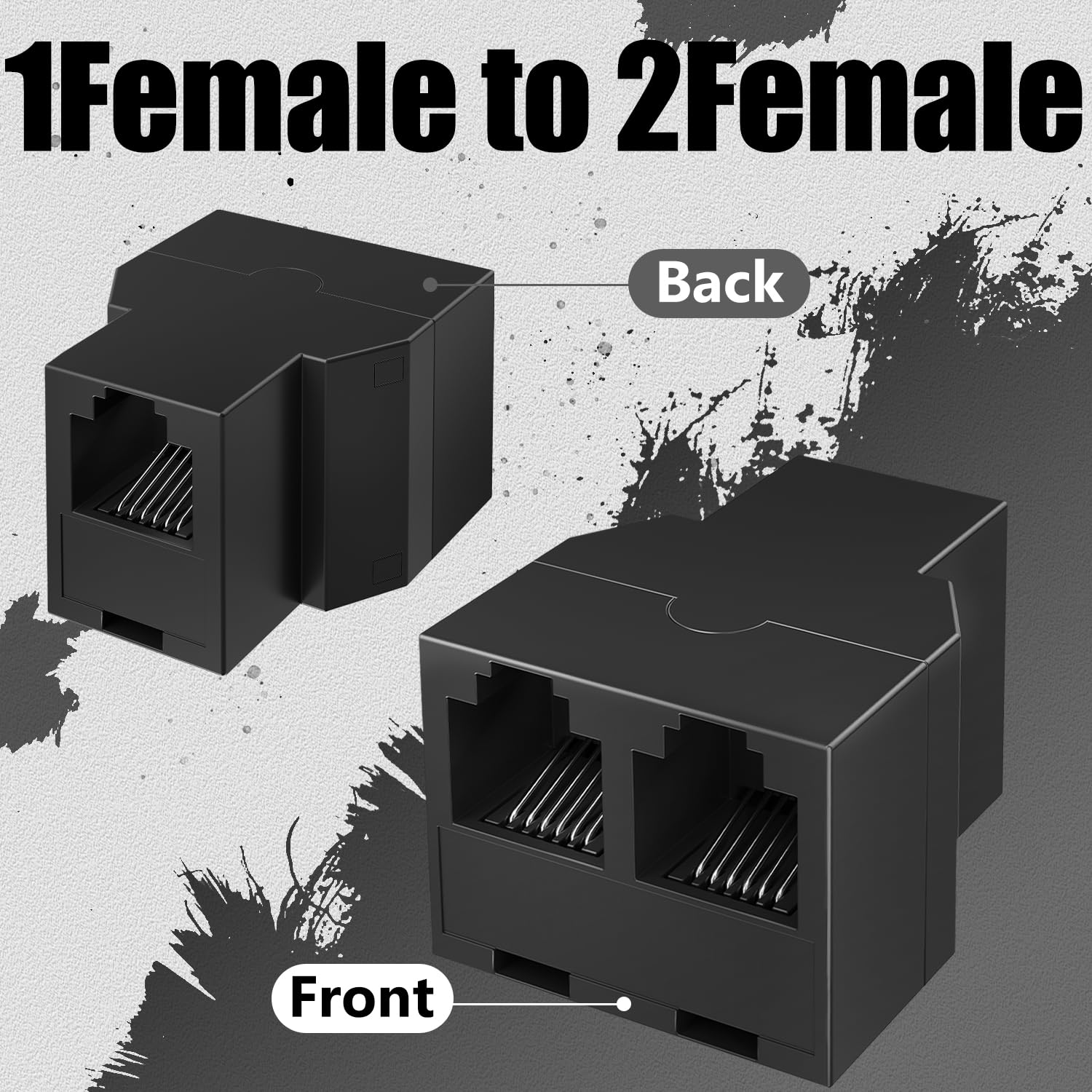 Uvital Uvital RJ12 6P6C Telephone Line Splitters 30 Pack Black Phone Jack Connector and Separator - View 4 of 7