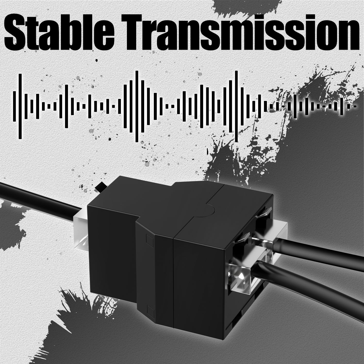 Uvital Uvital RJ12 6P6C Telephone Line Splitters 3 Female Phone Jack Connector and Separator Black 20 Pack - View 3 of 7