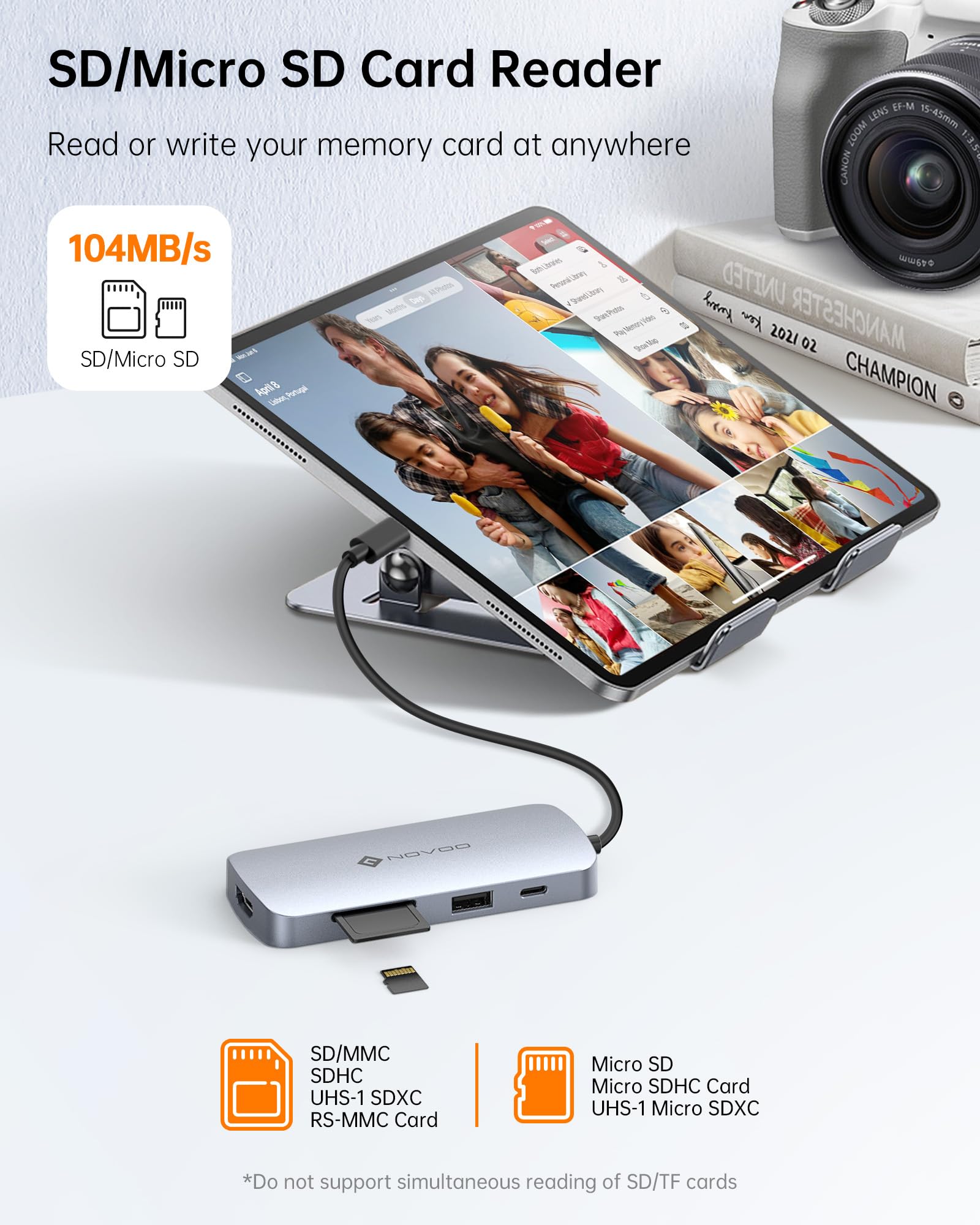 NOVOO USB C Hub 9 in 1 Multiport Adapter with 4K HDMI 5 USB Ports 100W PD SD TF for MacBook Pro Air HP DELL Lenovo ASUS Laptops NOVOO - View 4 of 8